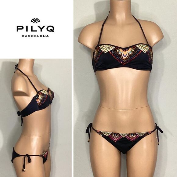 New. Pilyq embroidered full bikini. MIXED SIZES
S-top/L-bottoms. Normally $169 - Picture 1 of 8